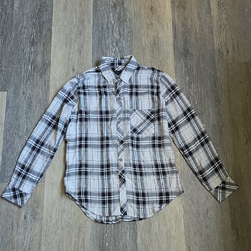Rails Black and White Plaid Button Down Shirt